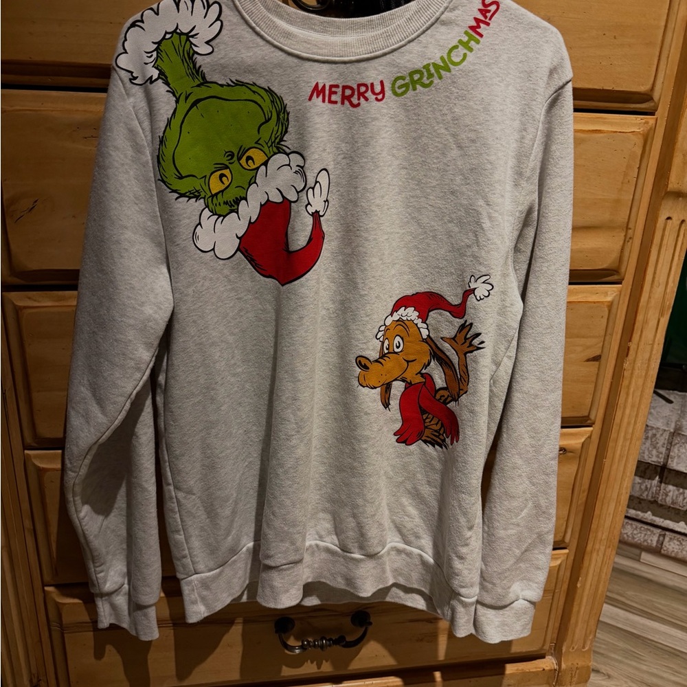 Merry Grinchmas Gray Sweater